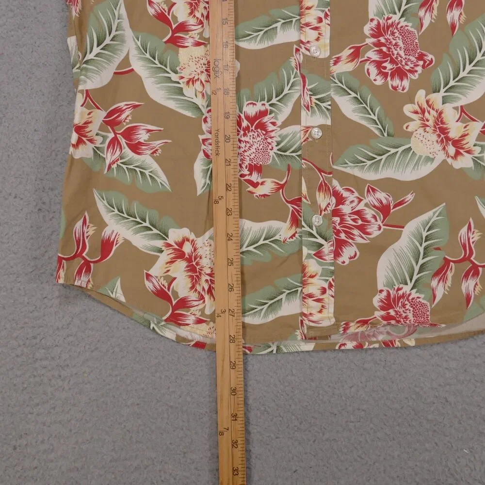 J Crew Floral Button Down Shirt Mens Large SLIM FIT  Short Sleeve